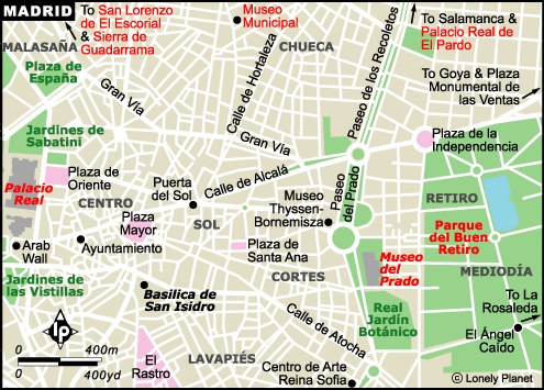 Mapa del Centro de Madrid